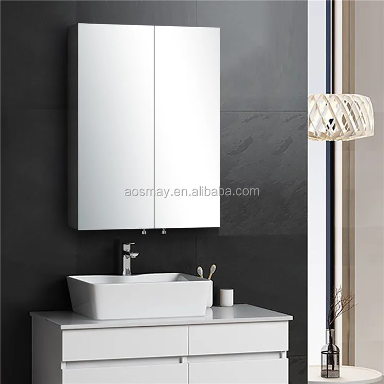 Bathroom Vanity Stainless Steel Wall Mounted Medicine Mirror Cabinet