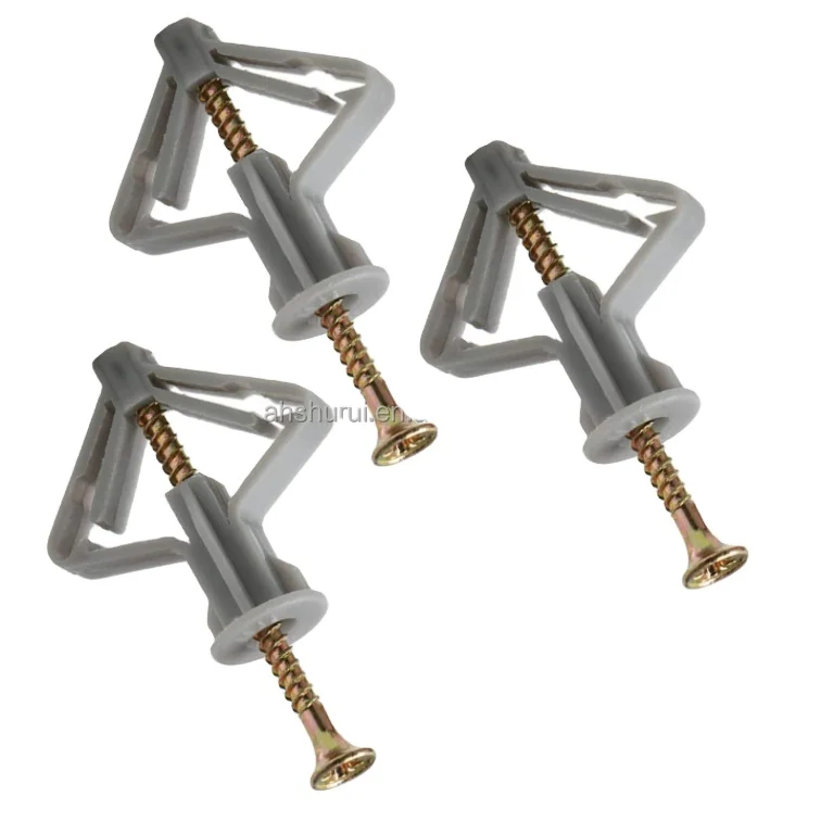 Nylon Butterfly Wall Plug with Screw White Plastic Butterfly Anchor Expansion Tubes