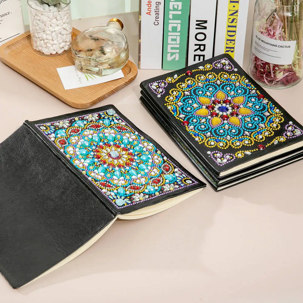 Wholesale Shinny A5 5d Diamond Painting Notebooks Special shaped crystal drill kits for writing diary handmade gift