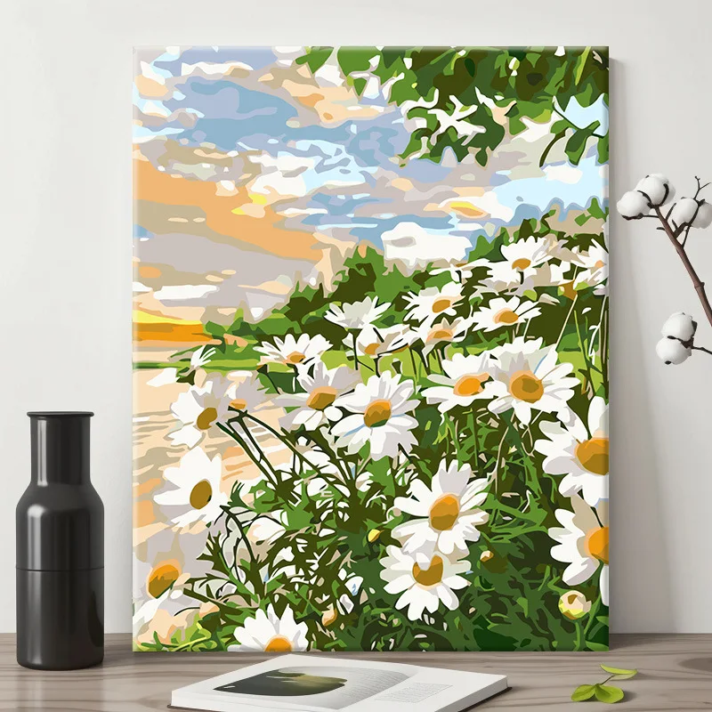 Interior Design Oil Painting By Numbers Scenery Paint Picture Canvas Acrylic Landscape Frame Aesthetic Room Home Art Wall Decor