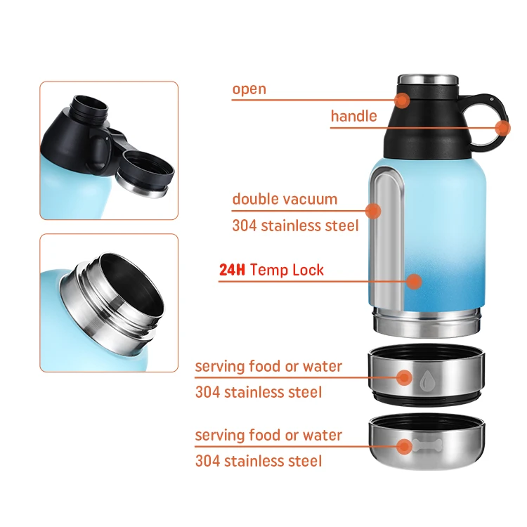 Best Seller Leak Proof Portable Puppy Pet Water Bottle Dog Water Bottle for Outdoor Walking Travel with Two Pet Feeder Bowls