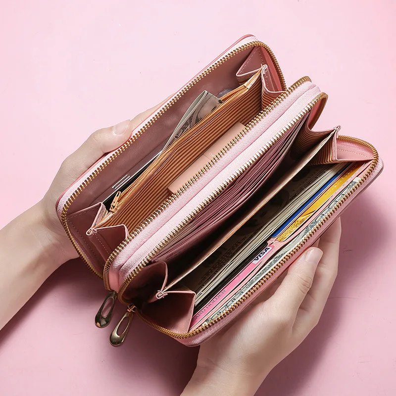 Leather Women Wallets Long Zipper Wallet Ladies Clutch Bag Purse 2021 New Female Luxury Purses