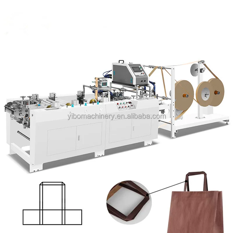 Square bottom bag Flat Paper Handle Making Machine