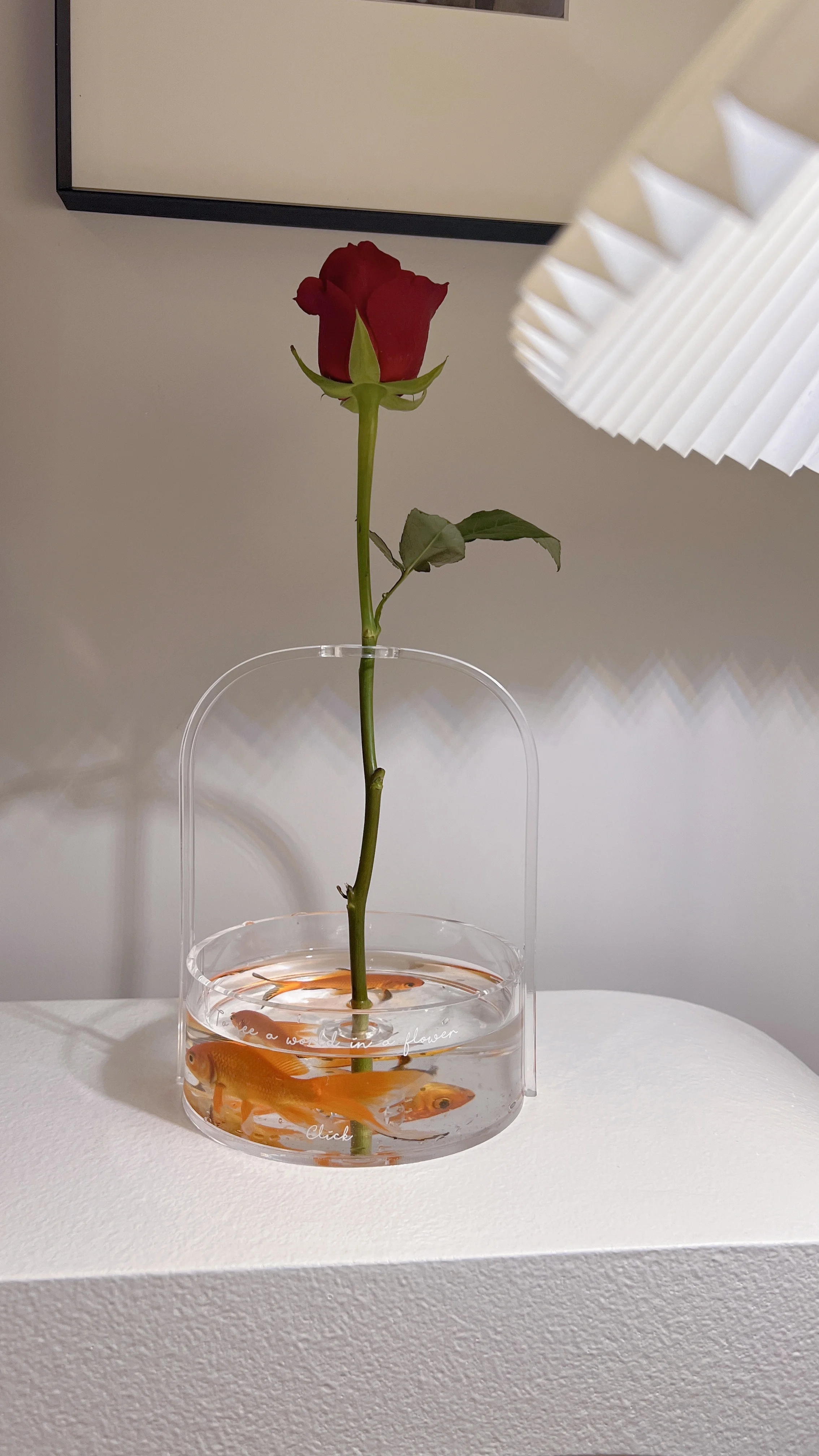 Factory Direct Sales Newly Transparent Plexiglass Novelty Vase Quality Acrylic Small Fish Tank Acrylic Vase for Gifts