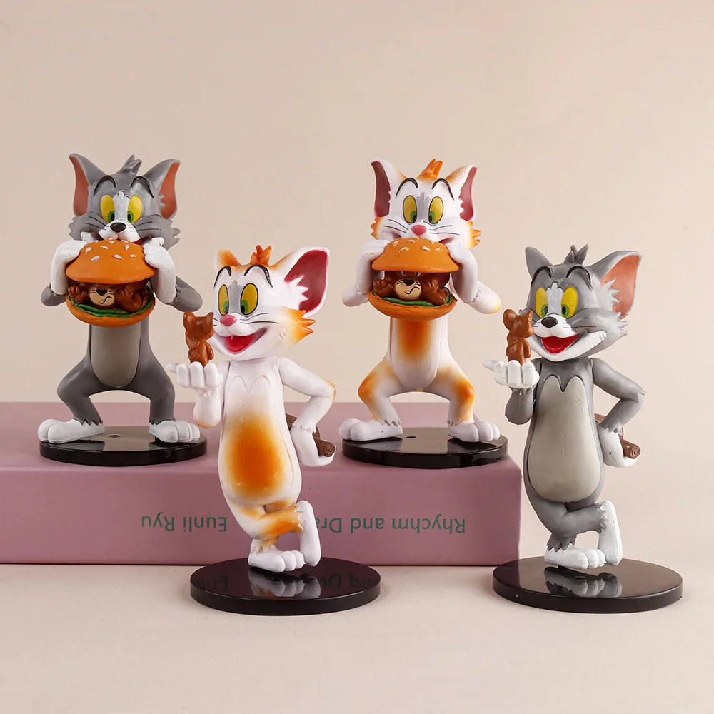 Wholesale 4pcs 11 cm Tom And Jack Plastic Figure Animal Cats Mouse Jerry Pvc Figurine Doll Toys For Cake Topper
