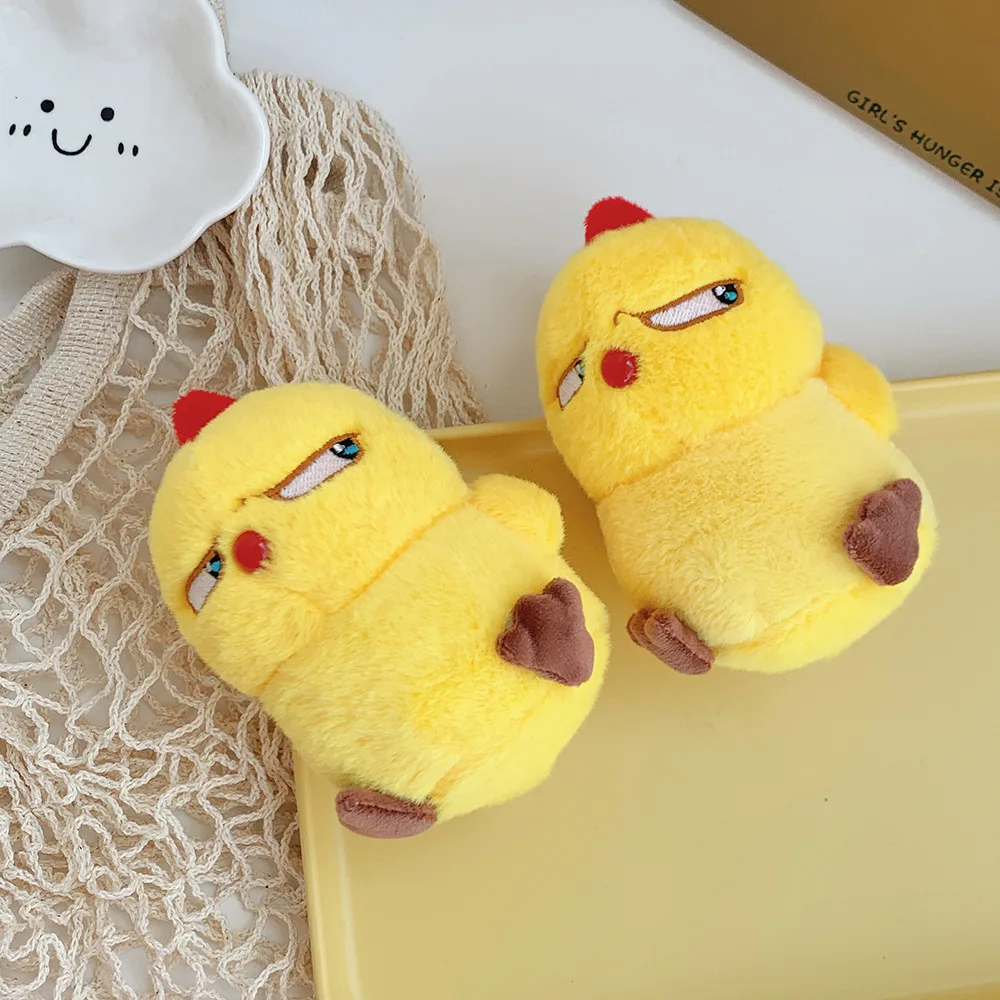 1pc 12cm Cute Angry Chicken Plush Doll Pendant Keychain Schoolbag Luggage Pendant Decoration Toy Plush Keychains