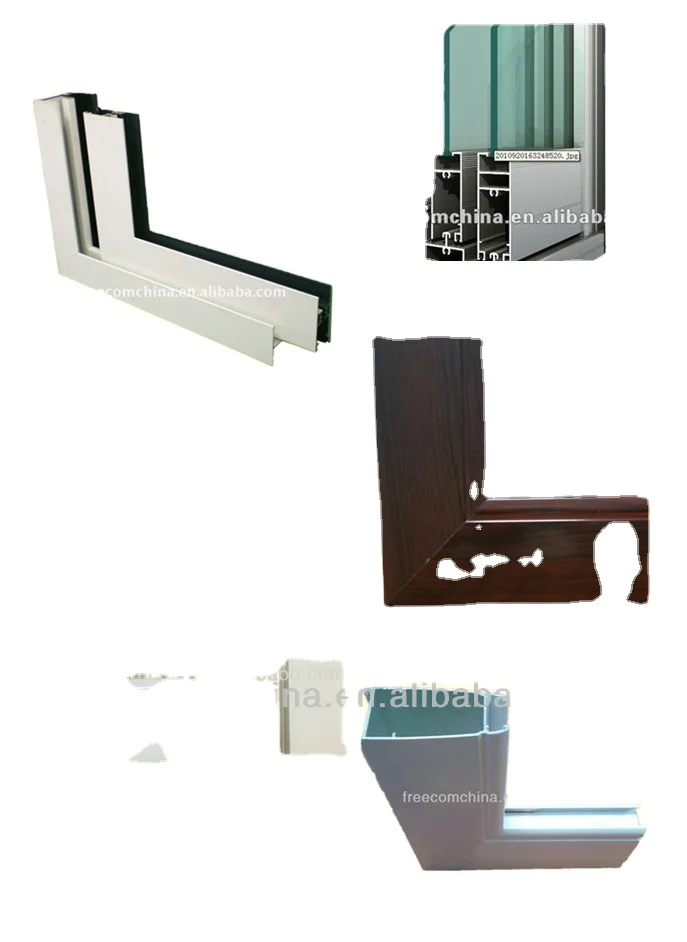 Aluminum extrusion Profile for Windows and Doors  mill finished anodize powder coating wooden grain