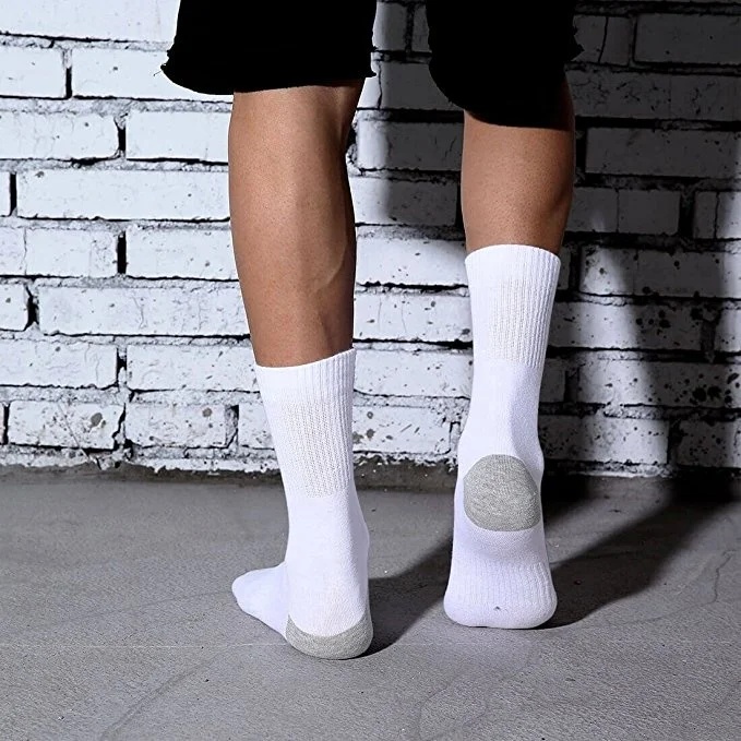 Cotton Athletic Mens Crew Socks White Black Socks Manufacturer Business Sports Socks Custom Logo Fashion Dress Knitted Crew High
