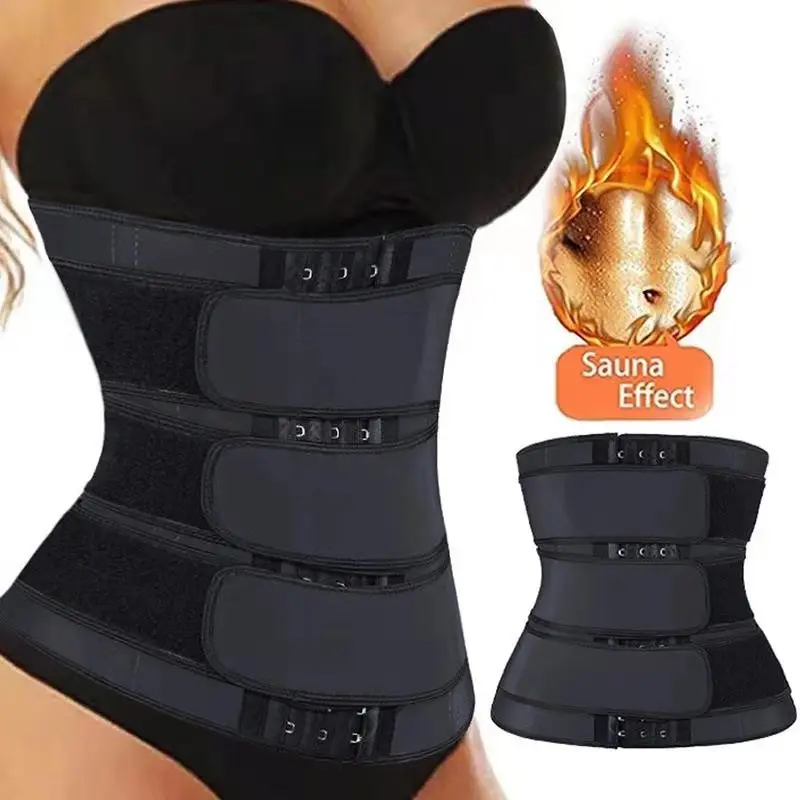 New Reducing Girdles Women Slimming Workout Compression Triple Belt Neoprene Waist Trimmer Custom Logo Waist Trainer For Ladies