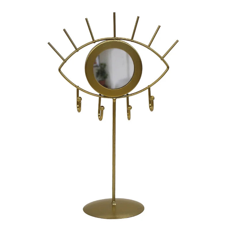 Makeup Mirror Evil Eye Shape Vanity Mirror Hanging Jewelry Display Holder Stand Storage Home Room Decor