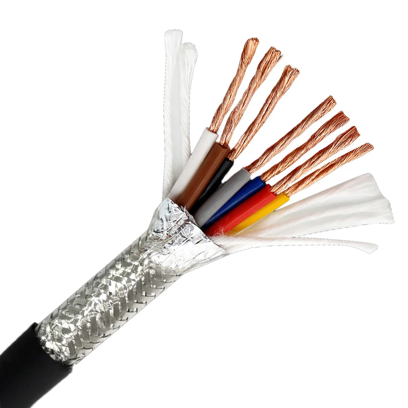 Low Price RVVP Shielded Cable 0.75 1 1.5 2.5 4 6 10mm Water Resistant XLPE Insulated Copper Flexible Shielded Wire