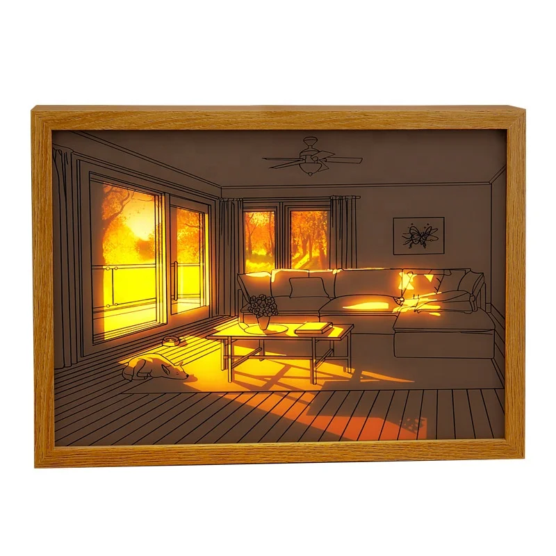 Creative Home Decor Original Art Acrylic Screen Layer Colorful Painting And Sketching Changed Led Light Pop Art Panting gift