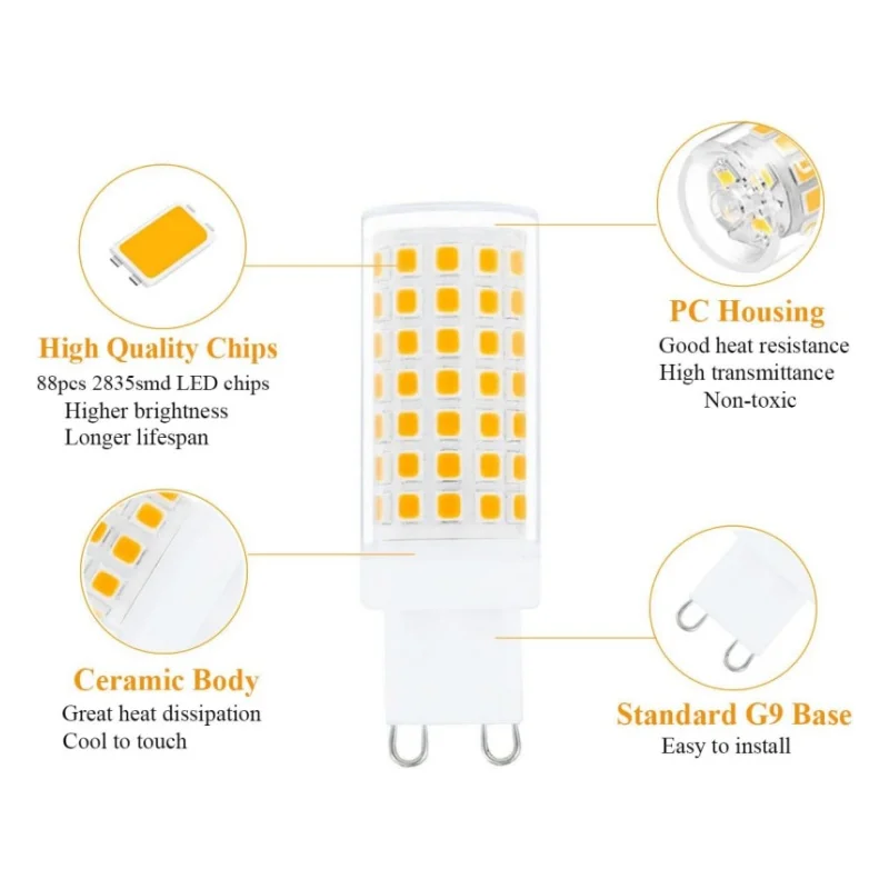 Home use G4 led bulb living room replacement crystal lamp G4 G9 LED corn bulb warn white G4 bulb AC 220v AC120v 5w