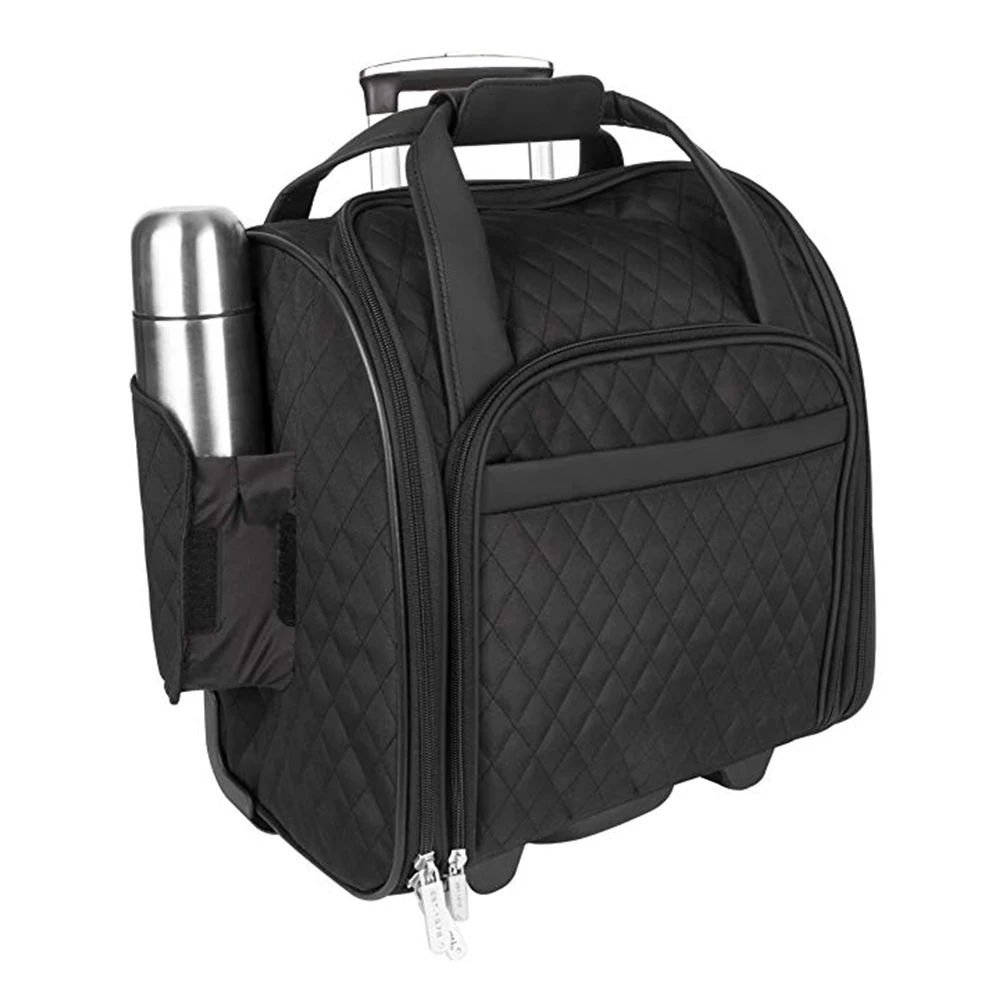 Custom make ODM all size suitcase trolley carry on cabin bag Rolling bag women lady quilted Wheeled Under seat Carry-on luggage