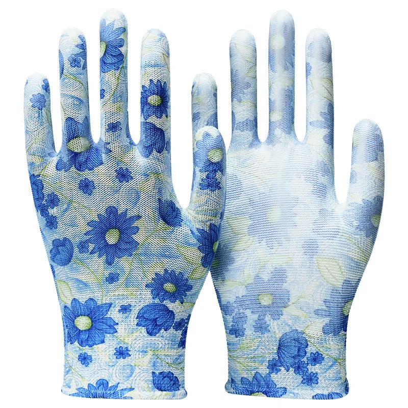 Super Quality Industrial Manufacturer strong Elasticity 13 Gauge String Knit Safety Work Pu Finger Coating Hand Glove