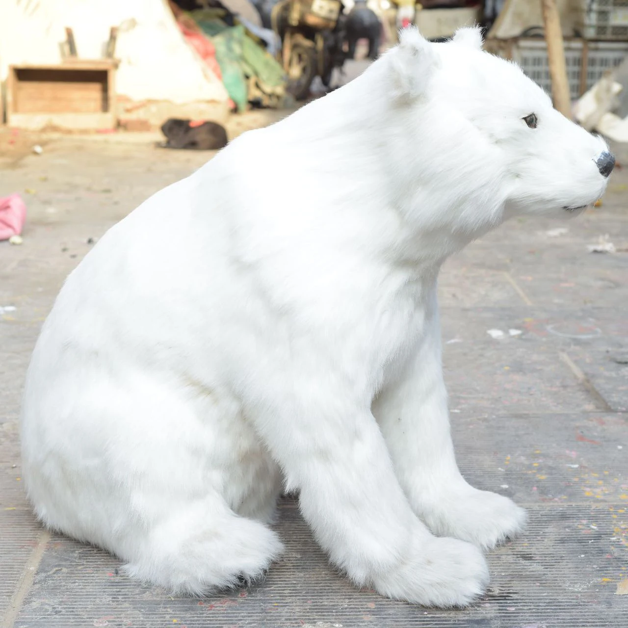 North Pole Animal Statue Mini Christmas Decorations White Polar Bears Sculpture