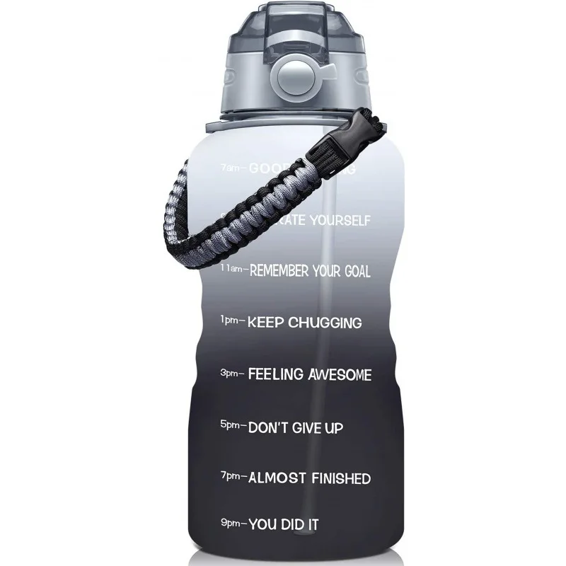 eco friendly equipped flip straw plastic sports drinking water bottle botella de agua con popote rosa reutilizable