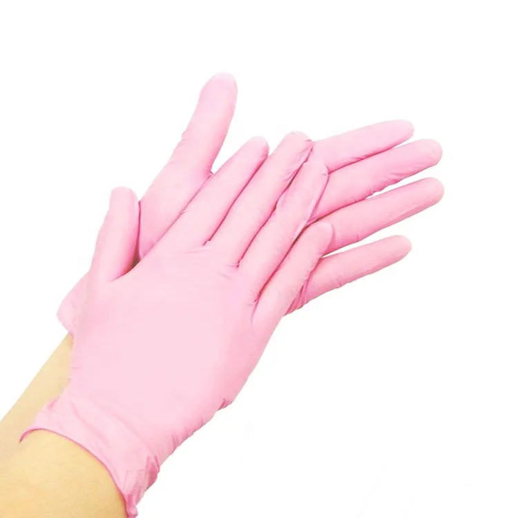Wholesale Nitrile Powder Free Disposable Pink Beauty Salon Make Up  Nitrile Gloves