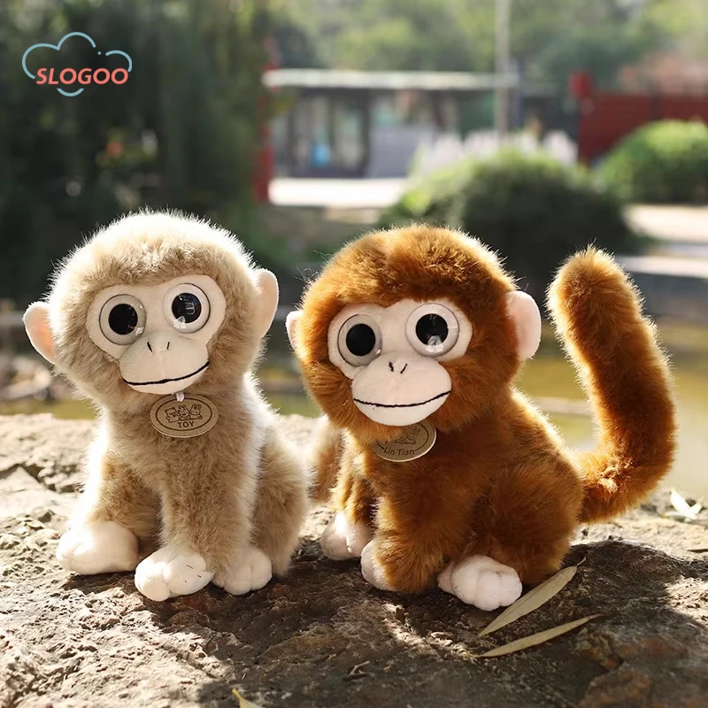 Fluffy Soft Monkey Plush Toy Stuffed Animals Cuddly Lovely Furry Peluche Realistic Monkey Plushie