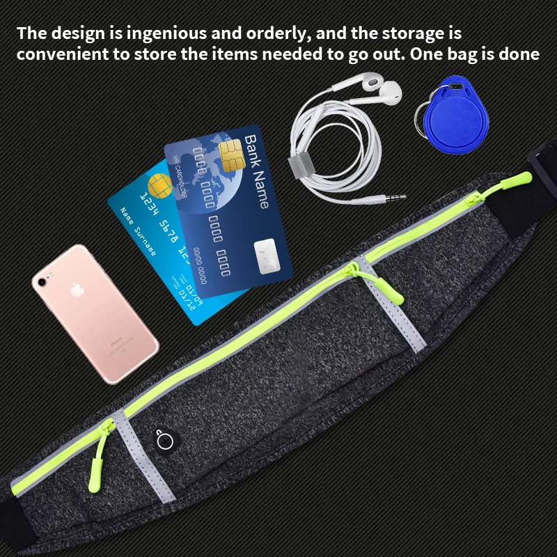 Unisex Slim Running Belt Waterproof Fanny Pack for Men Women Waist Pack Runners Sports Hiking Traveling Money Belt Phone Holder