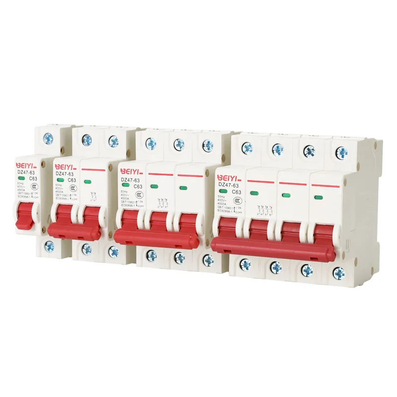 Factory directly sale DZ47 mcb ac miniature breakers one phase C curve one phase 1-5A,16A,32A,63A oem c20 mcb circuit breaker