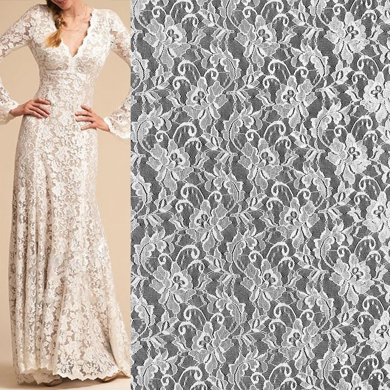 Factory manufacturer custom french stretct fabrics lace dress lace clothes fabric suppliers lace flower geometric