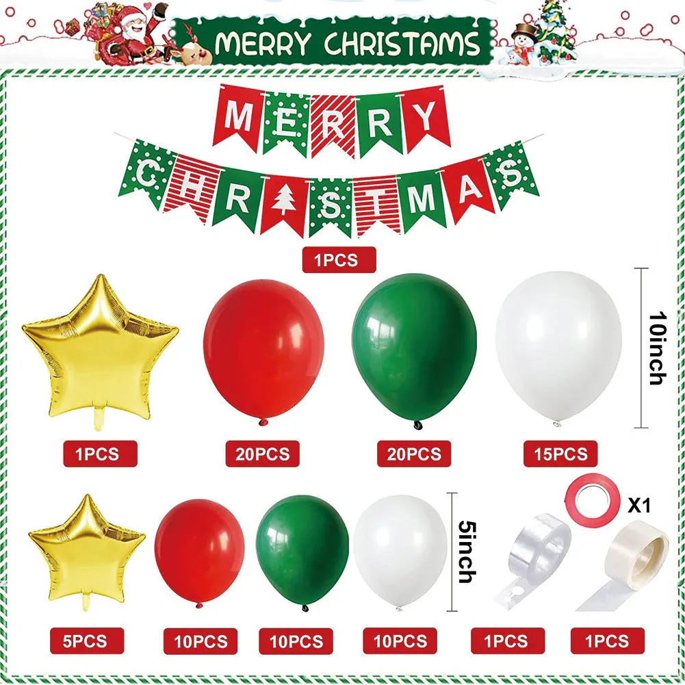 Christmas Balloons Party Home Party Decoration Sets Party Supplies Green Red Christmas Balloons