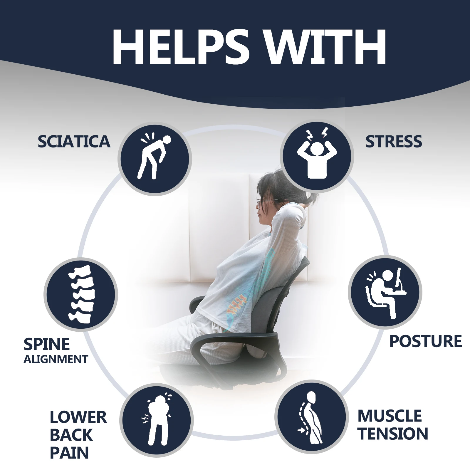 Anyu OEKO-TEX Standard 100 Back Support for Office Chair Memory Foam Lumbar Pillow Perfect Cushion for Car Computer and Desk