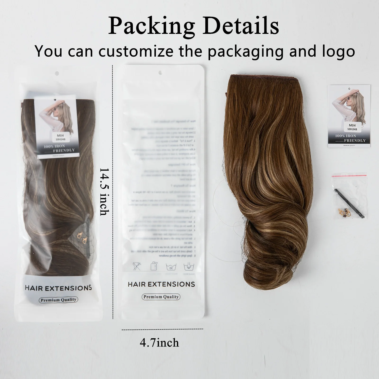 SARLA Natural Ombre Wire Hair Extension Straight Private Label Synthetic Fiber Hair No Clip-In Invisible High Temperature