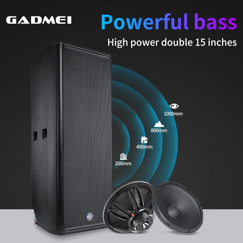 Amplifier powered speakers professional active  15 inch 1000 watt full range 15 inch speaker box dj speaker set system