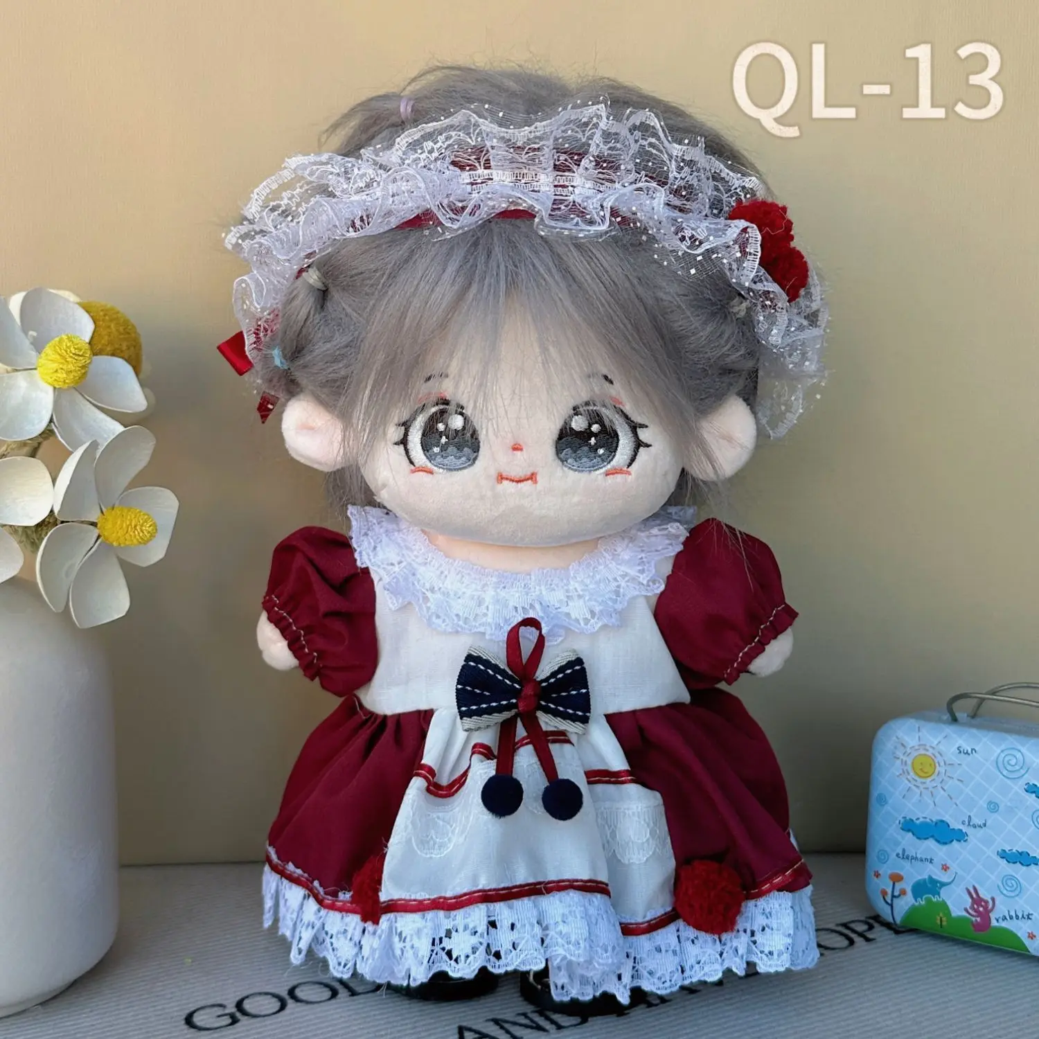 2024 new products 20cm cotton doll clotheschubby baby clothes Lolita set plush doll, cute flower dress no doll