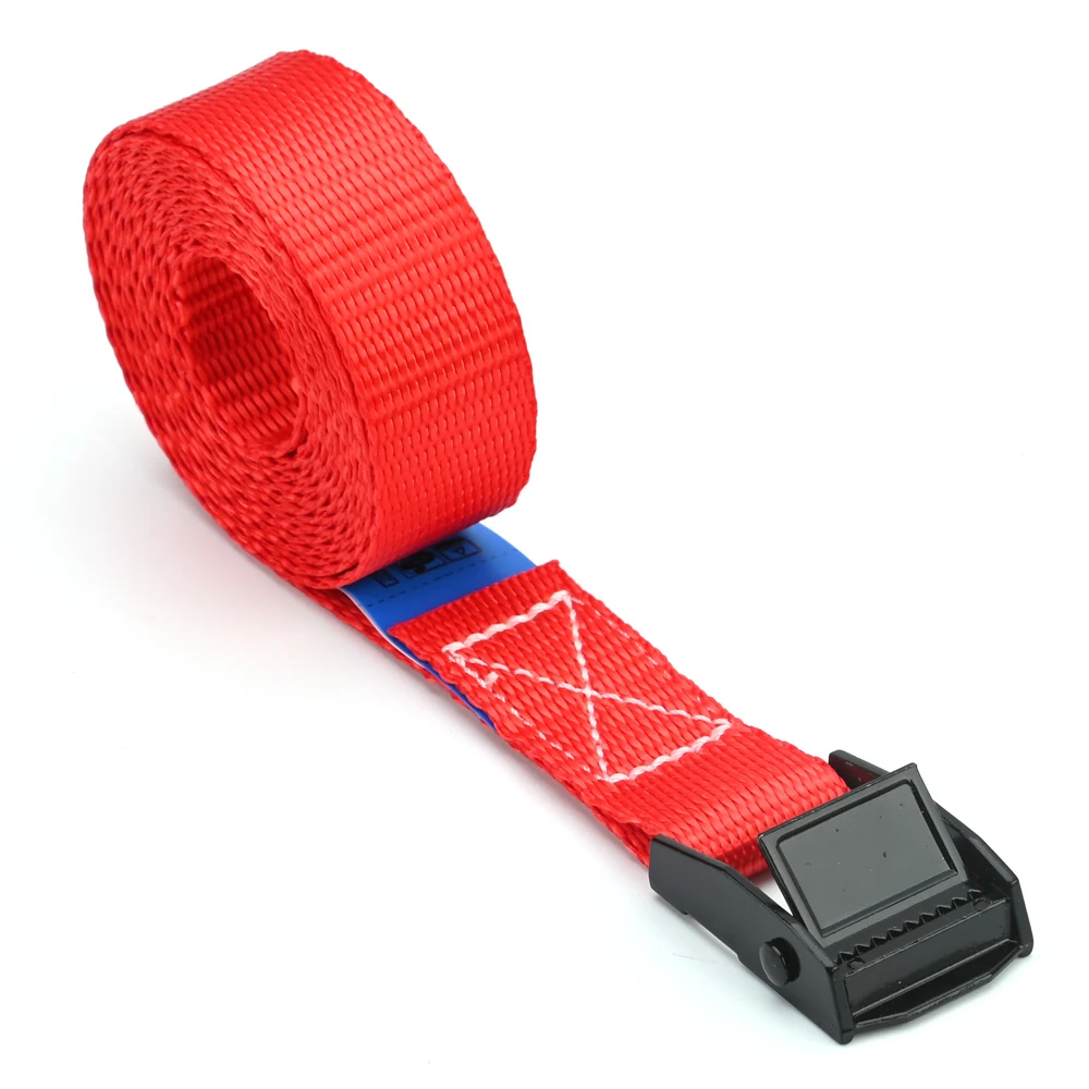 Light Duty Red 250kgs  Tie Down Cam Buckle Straps 25mm Camo Endless Loop Strap Cargo Lashing Belt