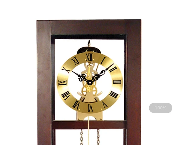 Pendulum grandfather clock for a functional home accent. This modern grandfather clock has LED lighting for a soft glow and adde