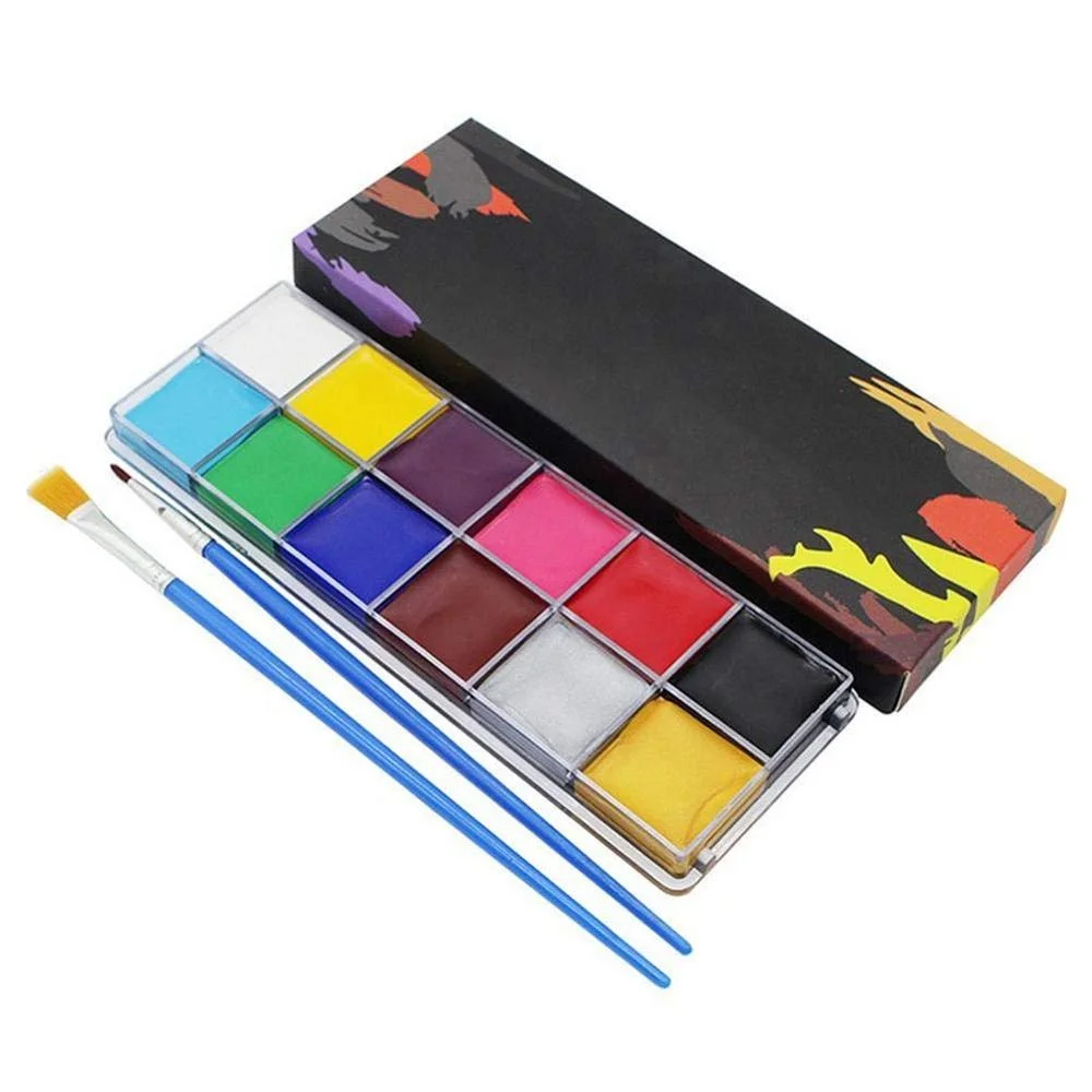 
Face Paint Palette Non-Toxic Professional Palette Safe Facepainting for Halloween Party, Holiday Makeup Body, Face Paint Kit 