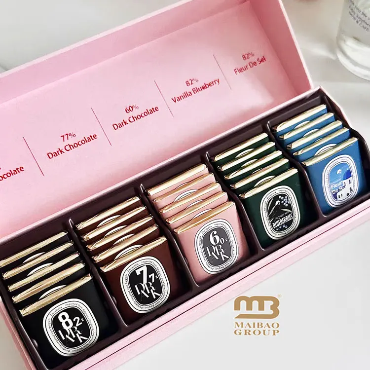 New Design Printing Cajas Para Bombones Chocolates Galletas Dulces 300 Gsm Paper Box Packaging Chocolate Gift Box Paper Box