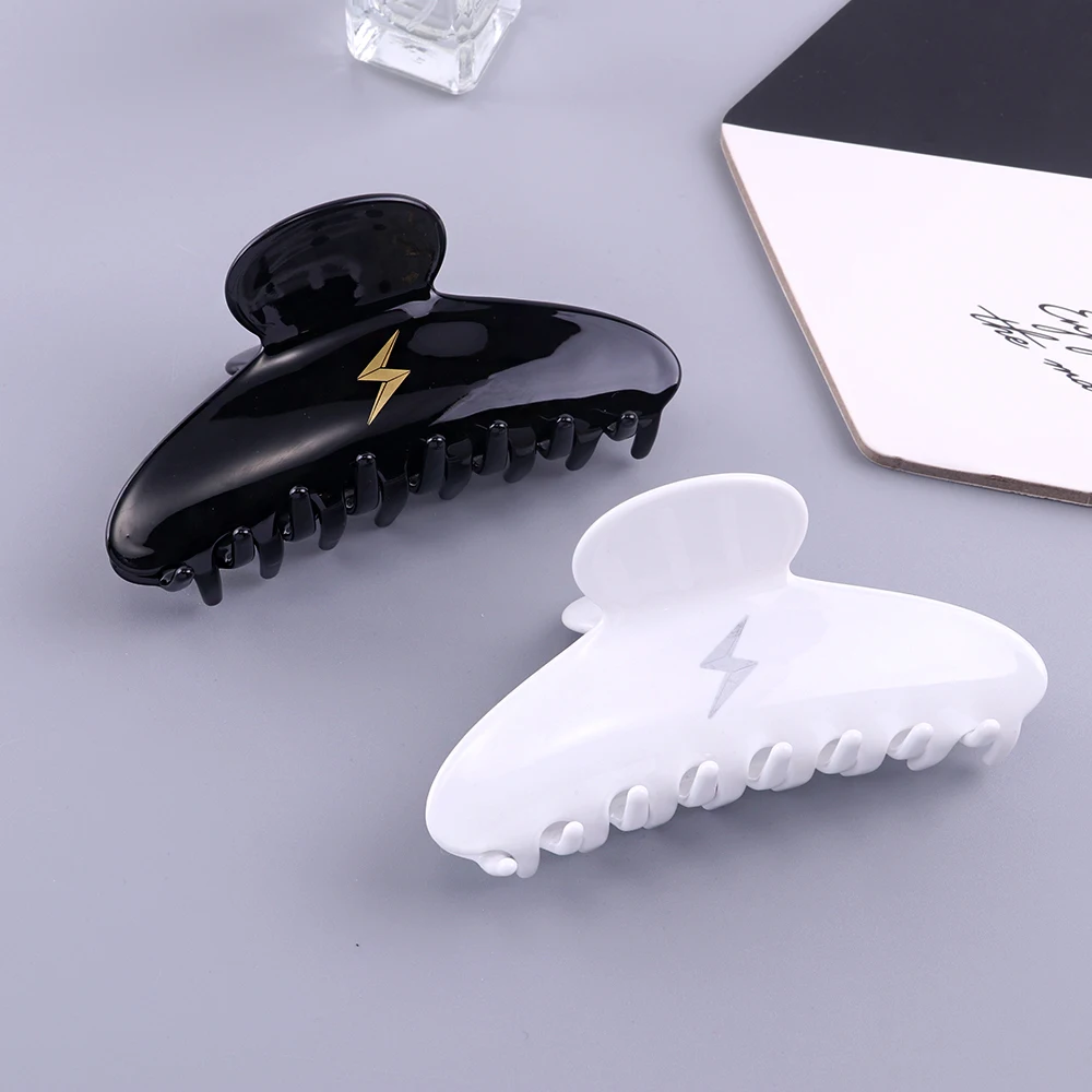 HC400D High quality customize logo  rhinestone name hair clip claw wholesale personalized cellulose acetate hair claw for women