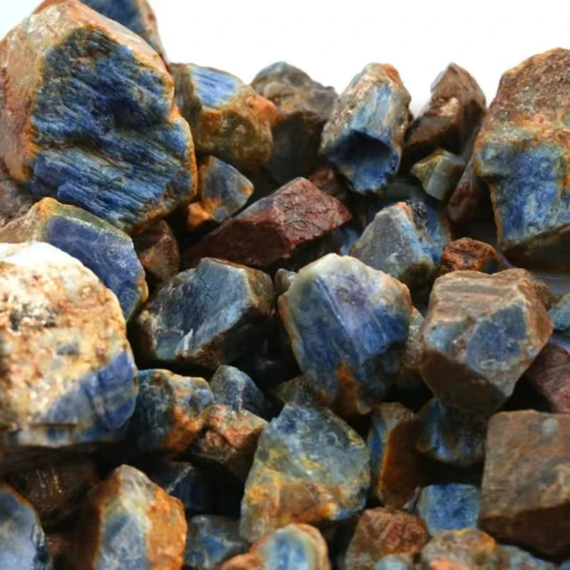 Wholesale Bulk Natural blue corundum sapphire raw material healing crystal stones