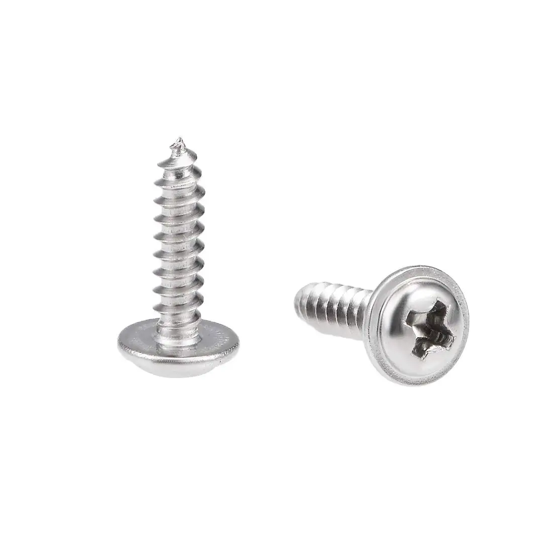 Pan head DIN968 304 410 Stainless Steel self tapping screw with washer metal thread forming screw