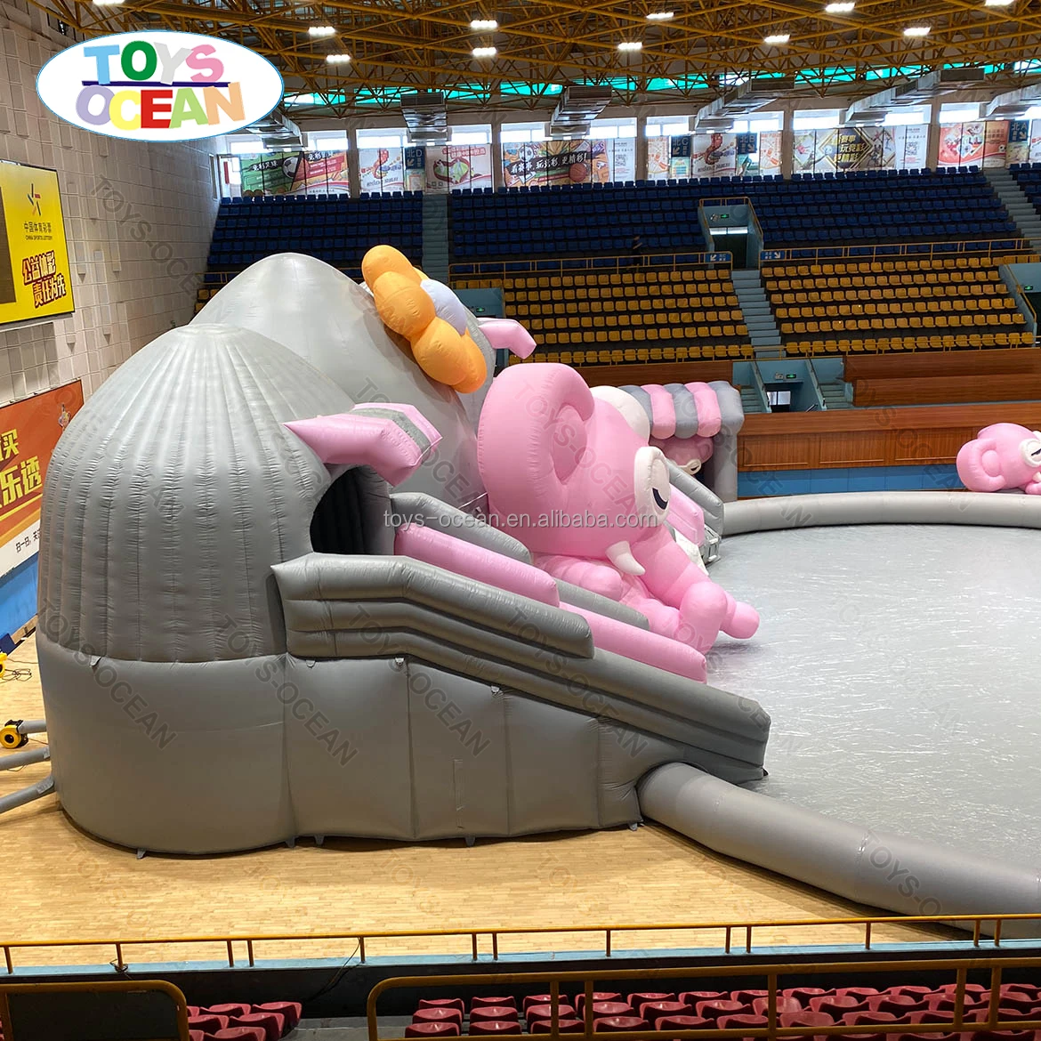 Factory Custom Commercial PVC Water Playground Kids Inflatable Water Park Elephant Water Slide Swimming Pool