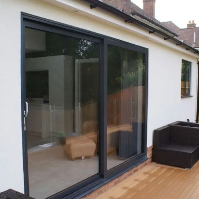 
New Zealand And Australia Standards Aluminum Tempered Glass Heat And Sound Insulation Transparent Acrylic Sliding Door 