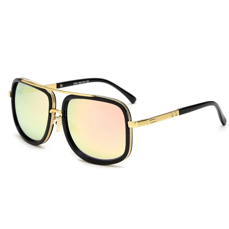 Metal Trend Street Retro Sunglasses Fashion Square Large  Ladies Fine Well Luxury Big Frame Eyewear