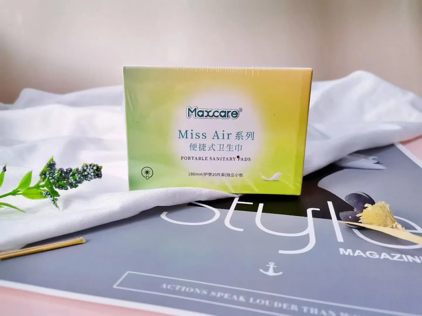 nion Maxcare Biodegradable Soft Wholesale Organic Cotton Lady Day Night Use Sanitary Towel Pads Women Sanitary Napkin