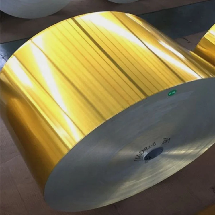 China Hydrophilic Aluminum Foil Manufacturer Jumbo Roll Aluminum Foil Gold