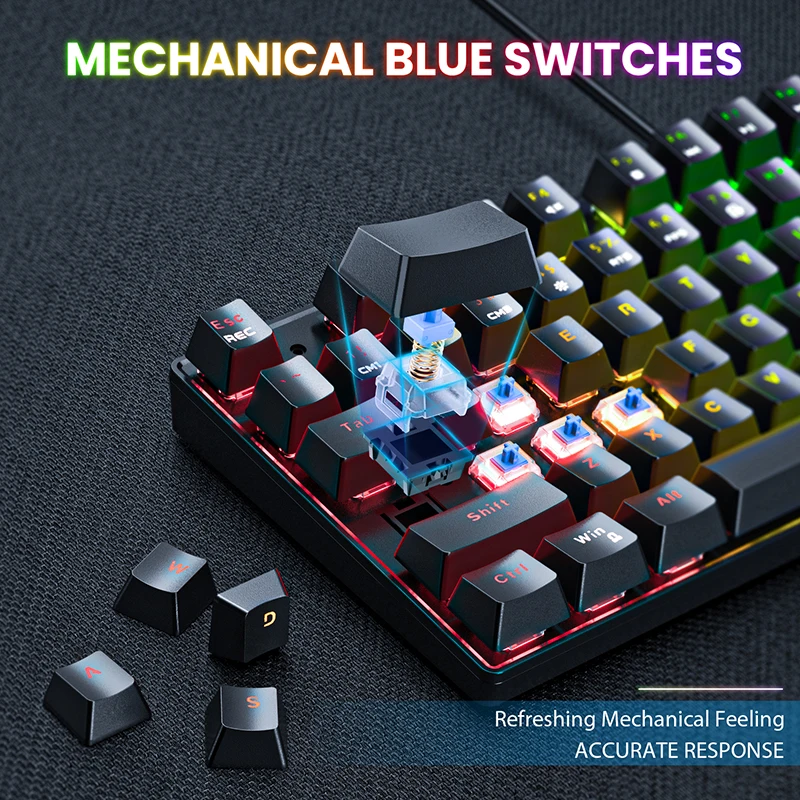 ONIKUMA G26 Optical Backlit Wired Mechanical Black RGB Gaming Keyboard And Mouse Combo