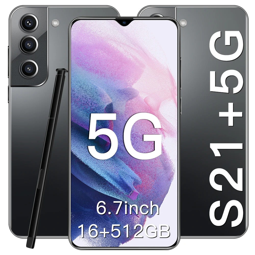 
Affordable peice brand cellphone S21+5G 10core 6.7'full Bang screen big memory 16GB+512GB 32MP+50MP ANDROID mobile smartphone 