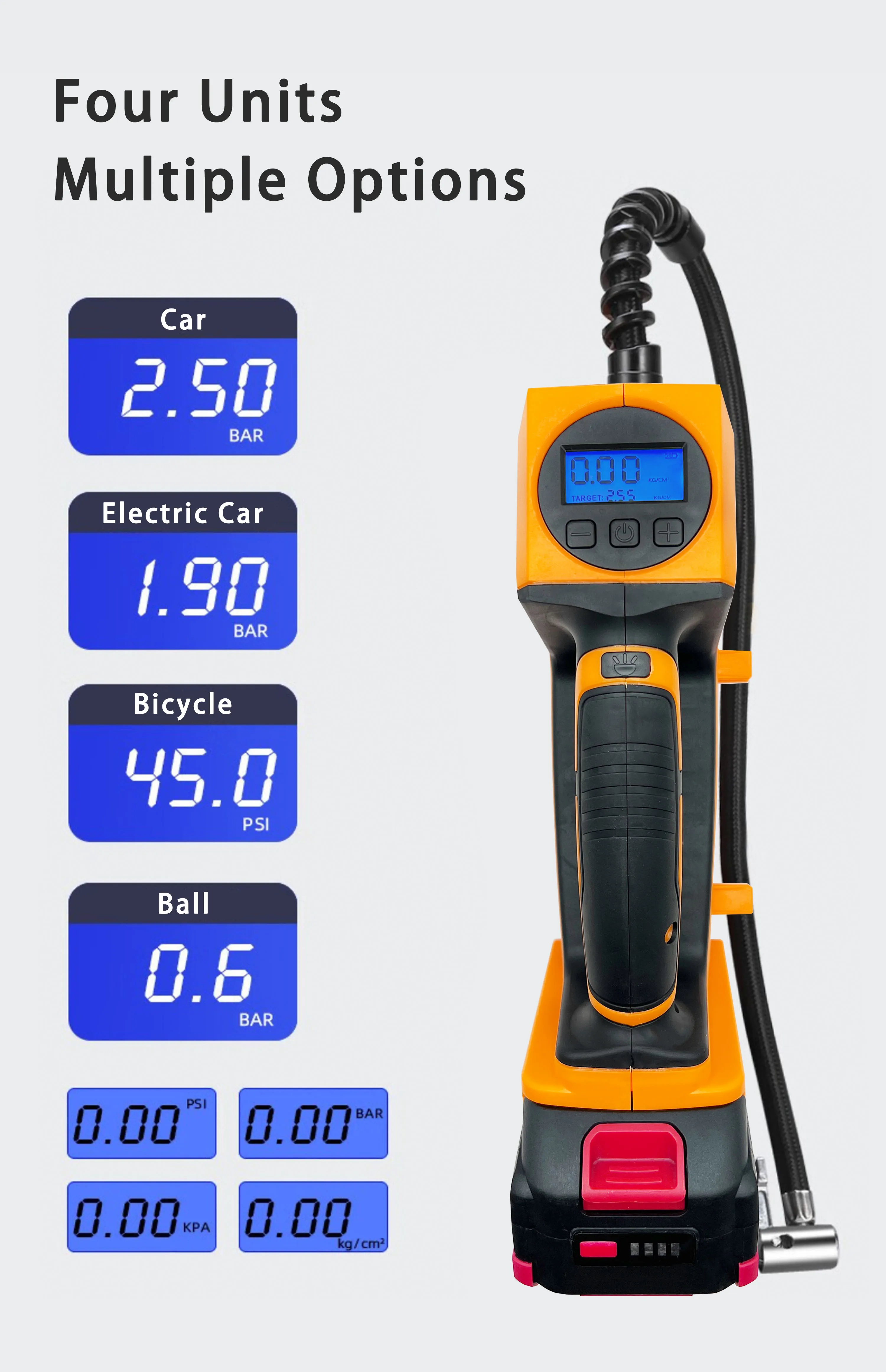 WOSAI Mini Cordless 20V 21V Handheld Tire Inflator Compressor Electrical air Pump for Car