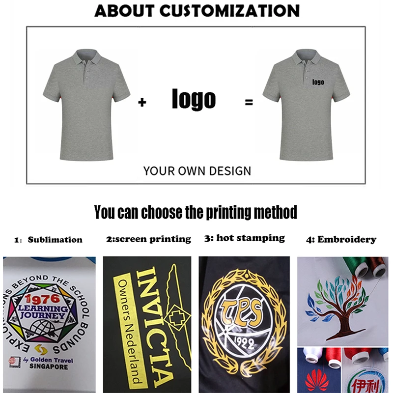 OEM Summer Customized designed 100%Polyester logo Tee DIY logo men Print Quality Fabric Blank quick drying Polo  T shirt
