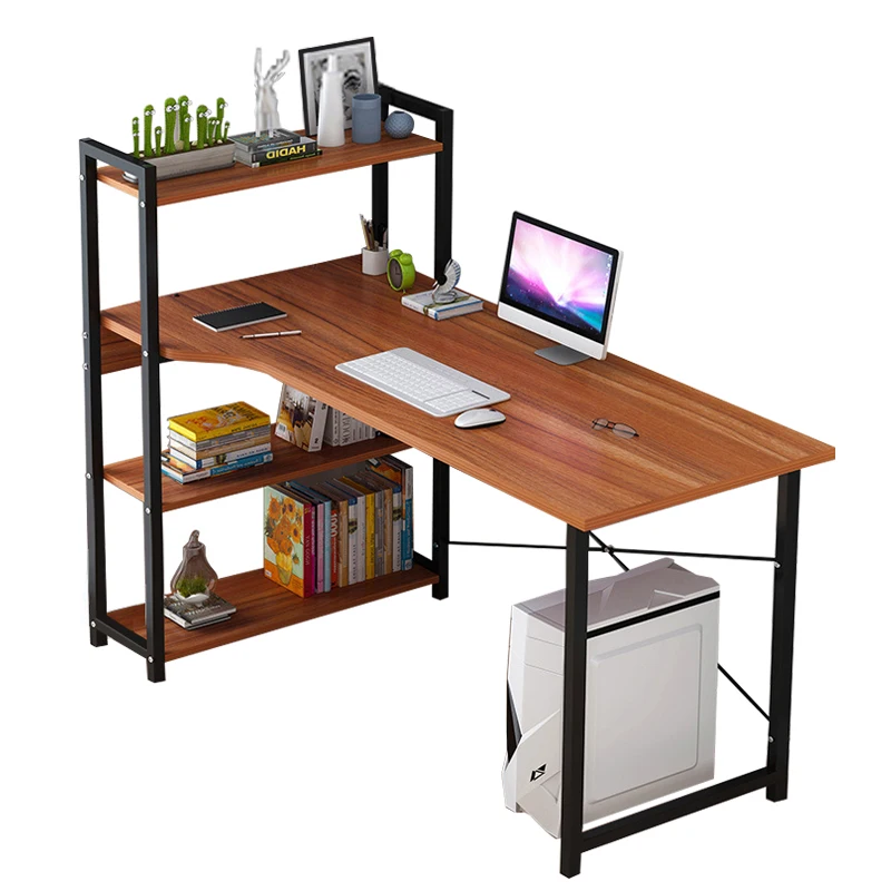 
Modern Home Steel wood integrated students study table with bookshelves Writing desk 