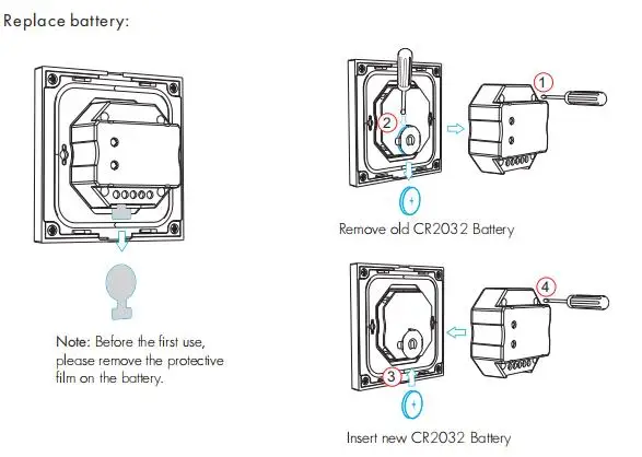 SKYDANCE T1-KB Одноцветный настенный поворотный панель с батарейным питанием RF 2 4g беспроводной светодиодный пульт дистанционного управления