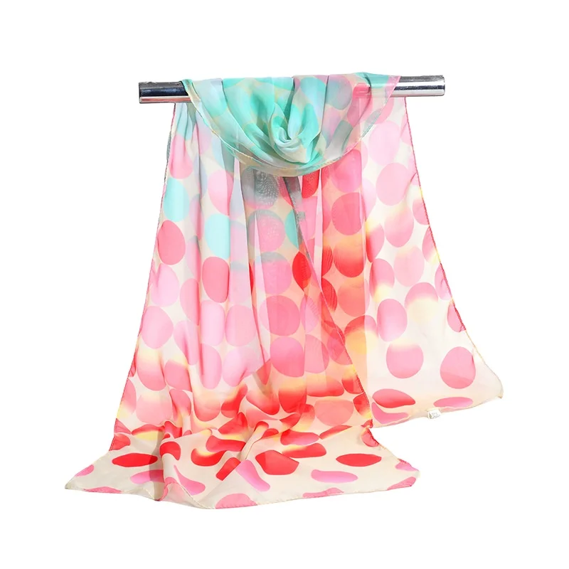 New arrivals fashion round pattern printed women chiffon scarf high quality print chiffon scarves for ladies